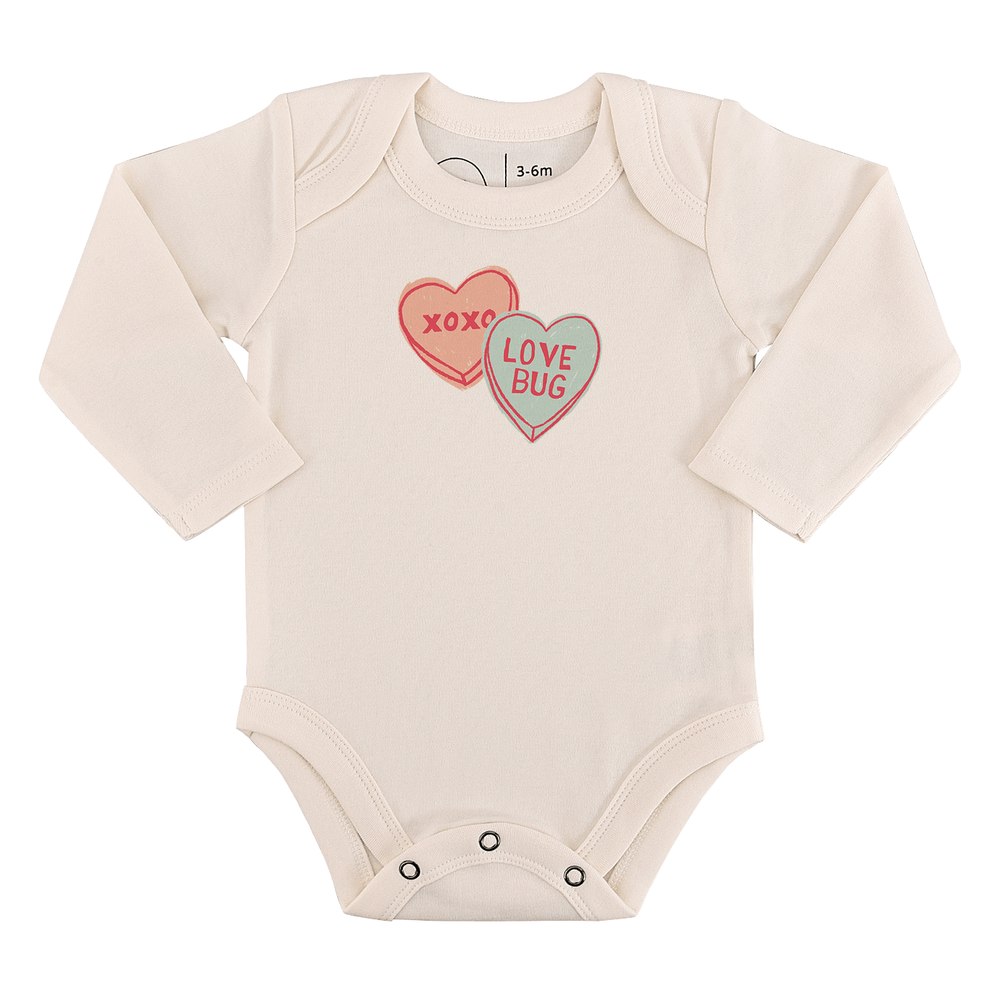 long sleeve graphic bodysuit | candy hearts