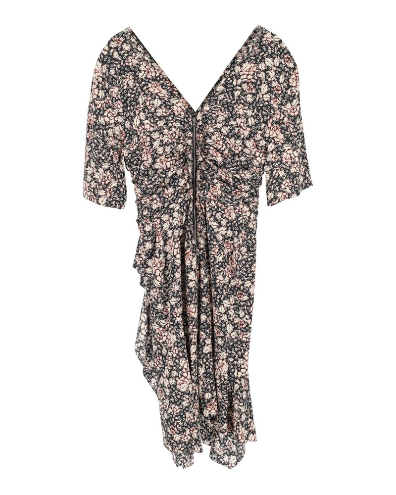 Isabel Marant Printed Mini Dress in Black Viscose