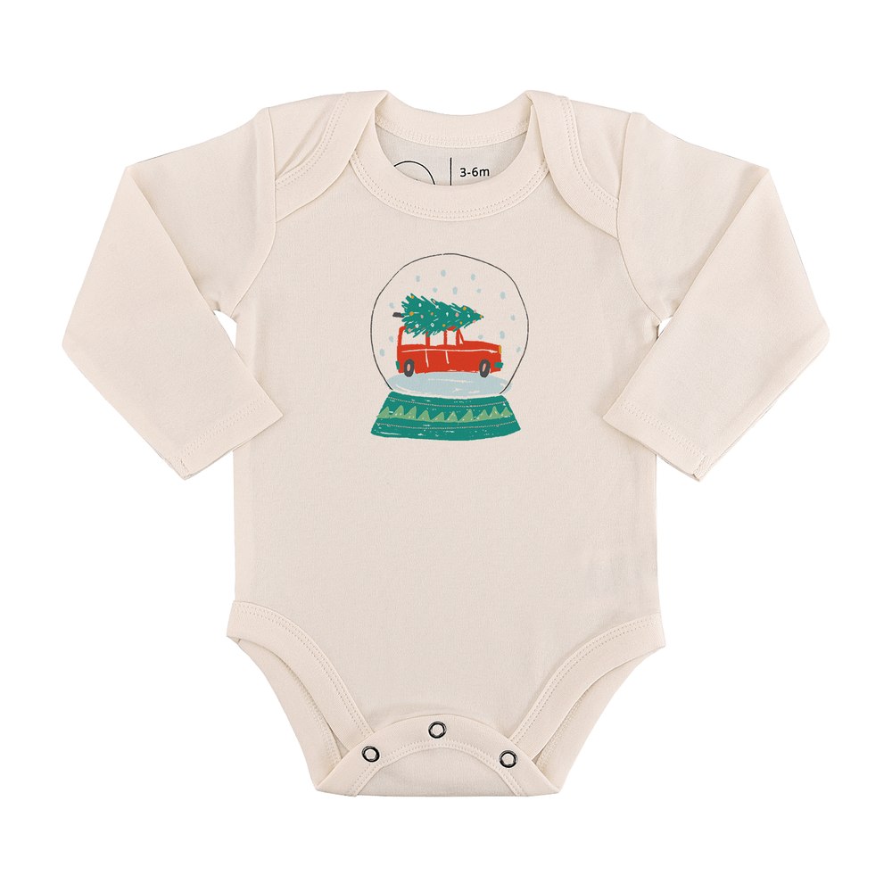 long sleeve graphic bodysuit | snow globe
