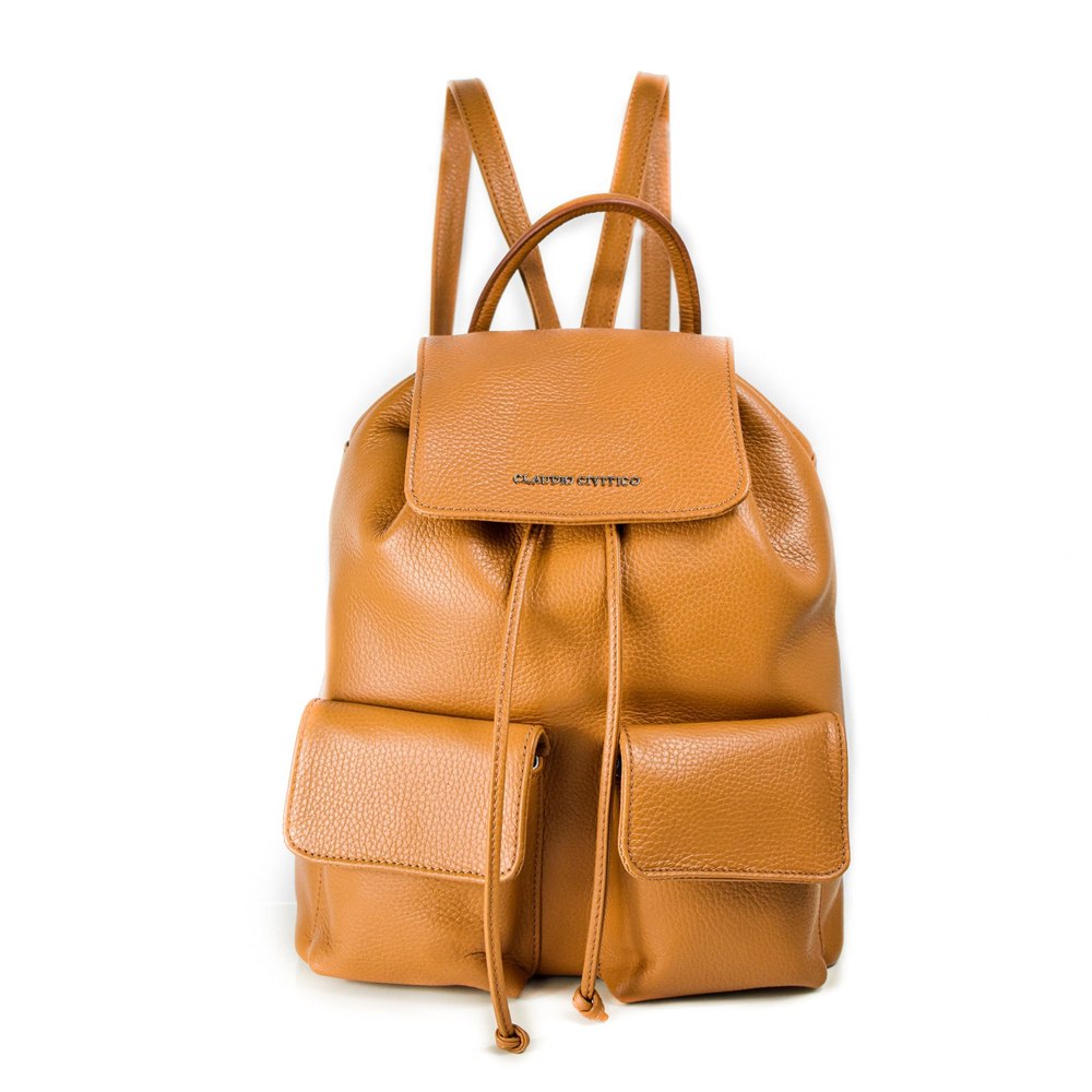 Cappuccino Pebbled Leather – Backpack