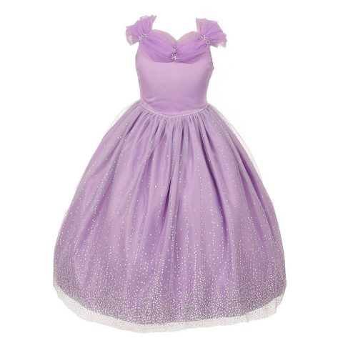 Big Girls Lilac Rhinestones Sparkly Tulle Tiara Princess Dress 8-12