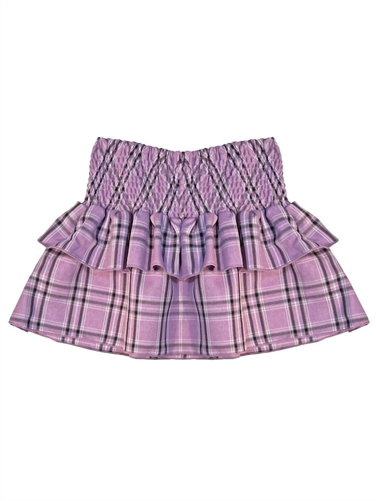 Girls’ Plaid Skirt In Lilac
