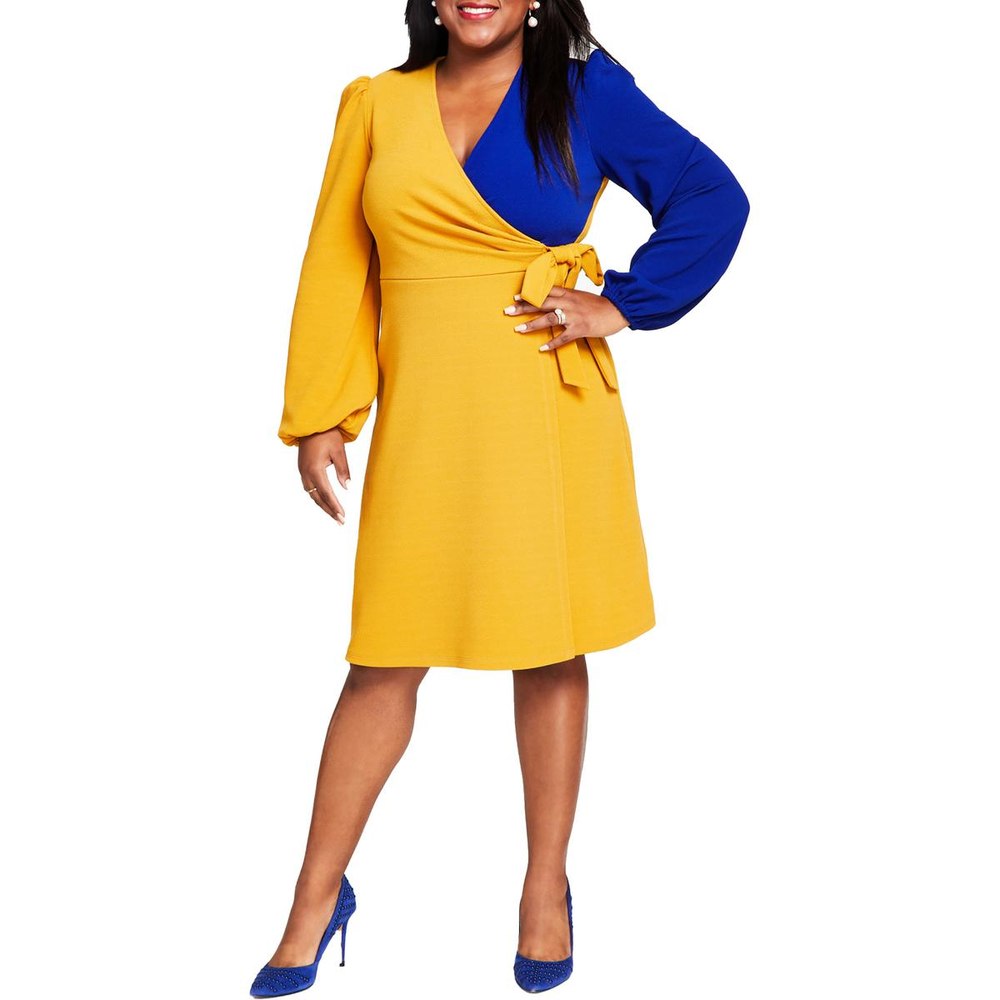 Surplice Ruched Sheath Dress