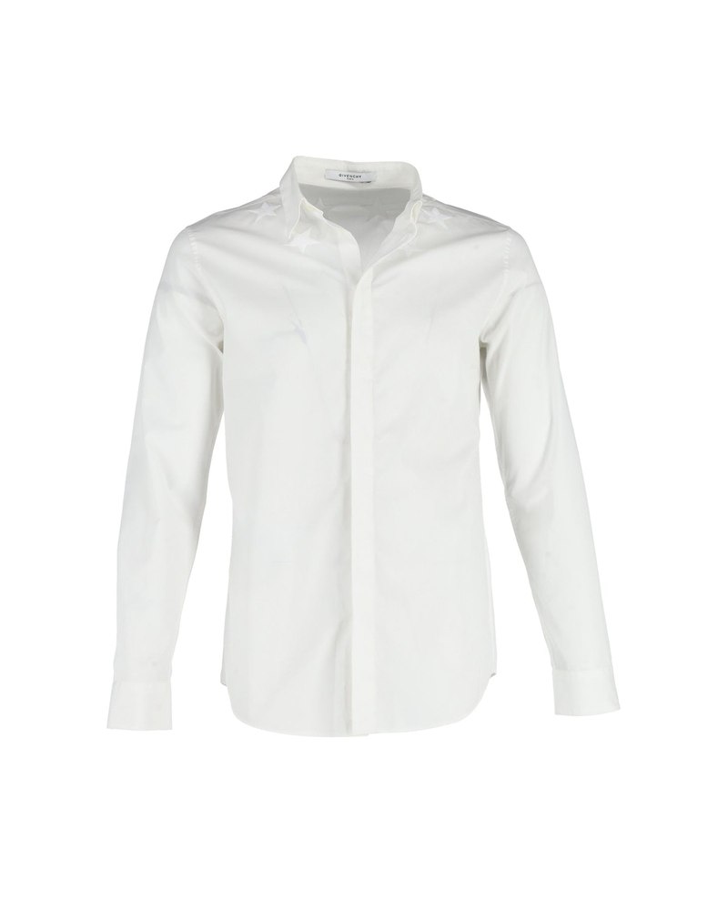 Givenchy Star-Embroidered Shirt in White Cotton