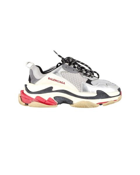 Balenciaga Triple S Sneakers in Silver Polyester