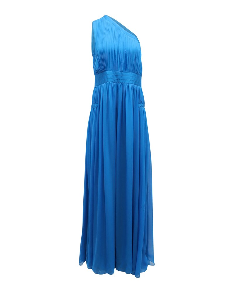Diane Von Furstenberg Ophelia Ruched Silk Dress in Blue Silk