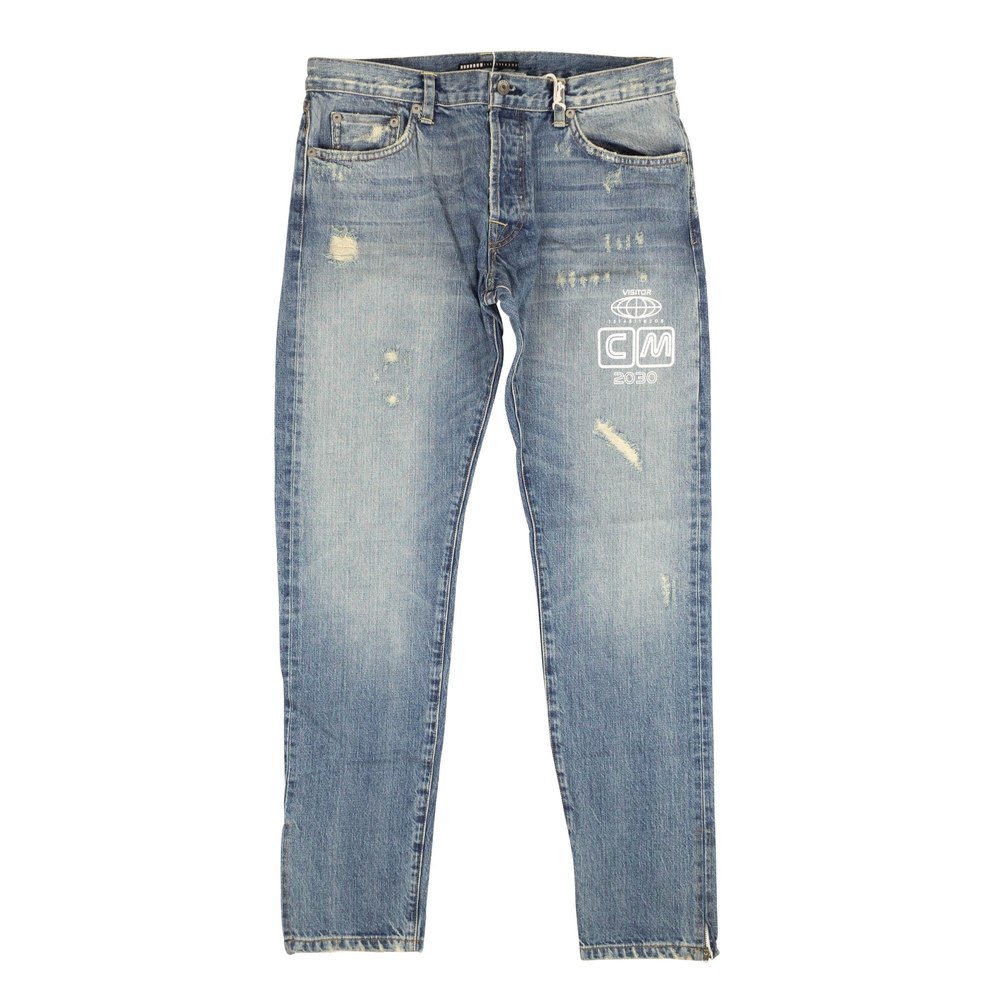 Visitor On Earth Distressed Jeans – Blue
