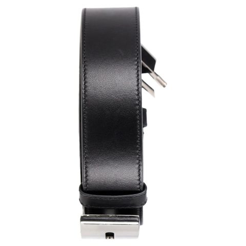 Givenchy Square Buckle Logo Belt in Black Leather