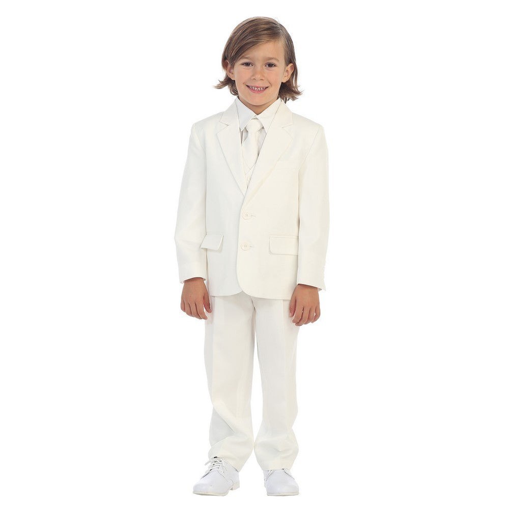 Big Boys Ivory Jewels & Gents Jacket Vest Shirt Tie Pants 5 Pc Suit 8-20
