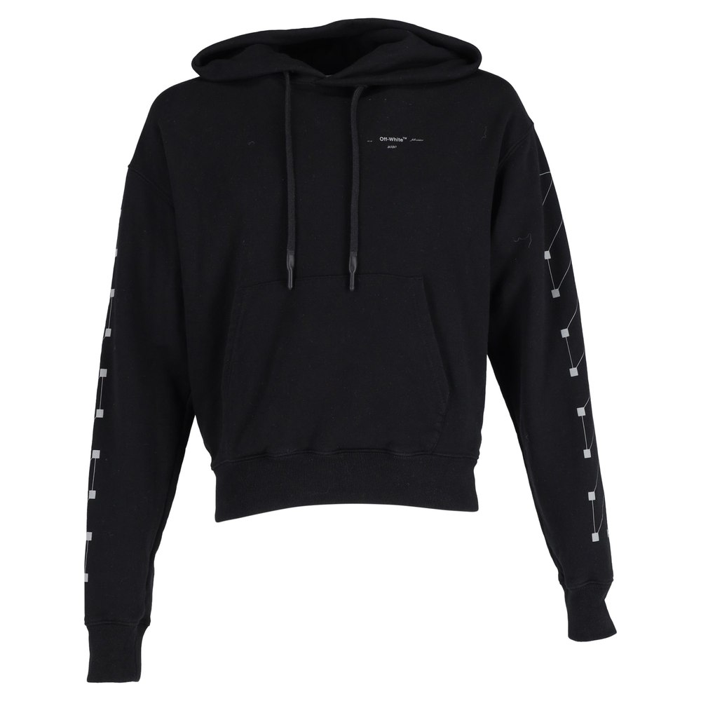 Off-White Back Logo Hoodie in Black Cotton