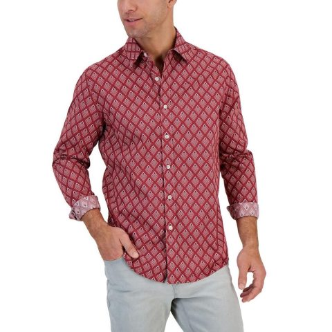 Cotton Printed Button-Down Shirt