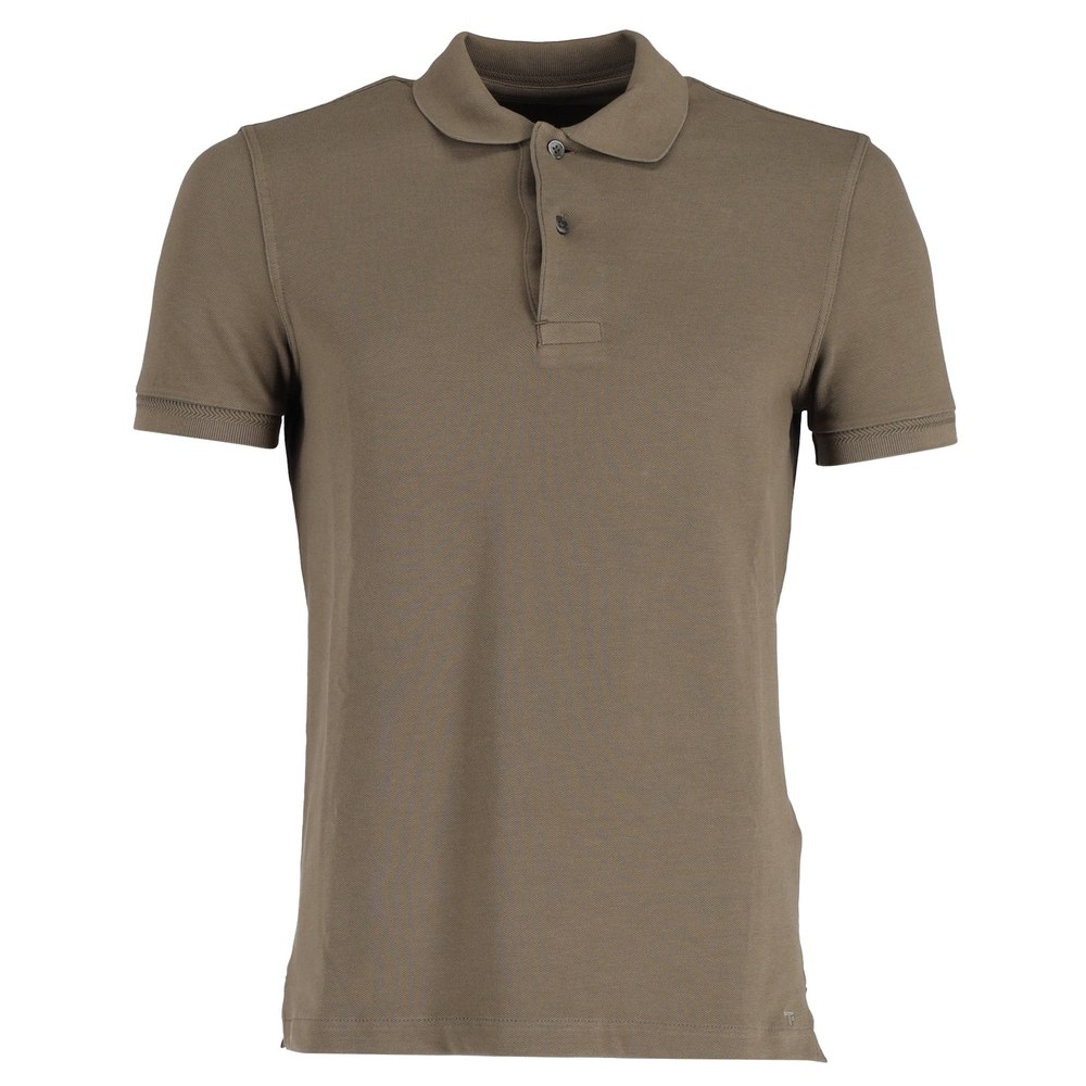 Tom Ford Button-Up Polo Shirt in Brown Cotton
