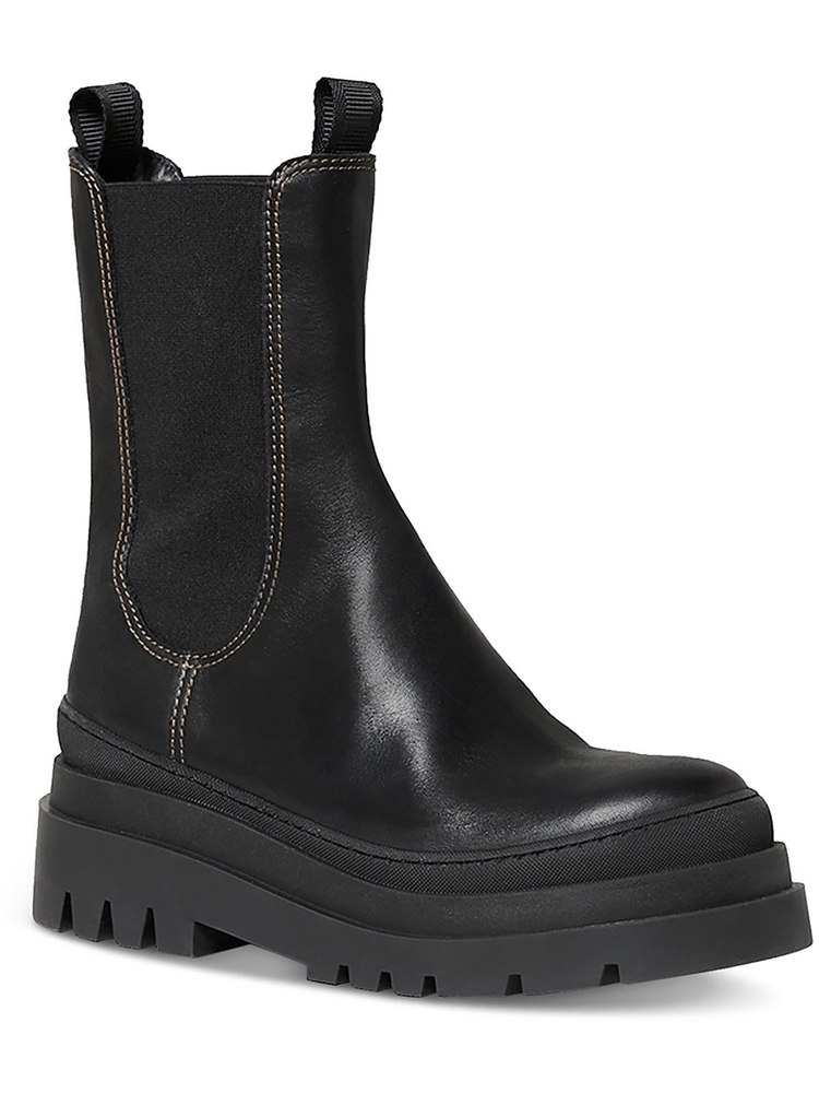 Carlota Womens Leather Lugged Mid-Calf Boots