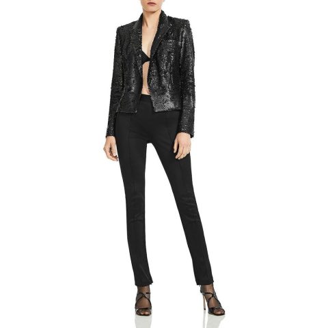 Brooke Sequined Open Front Double-Breasted Blazer