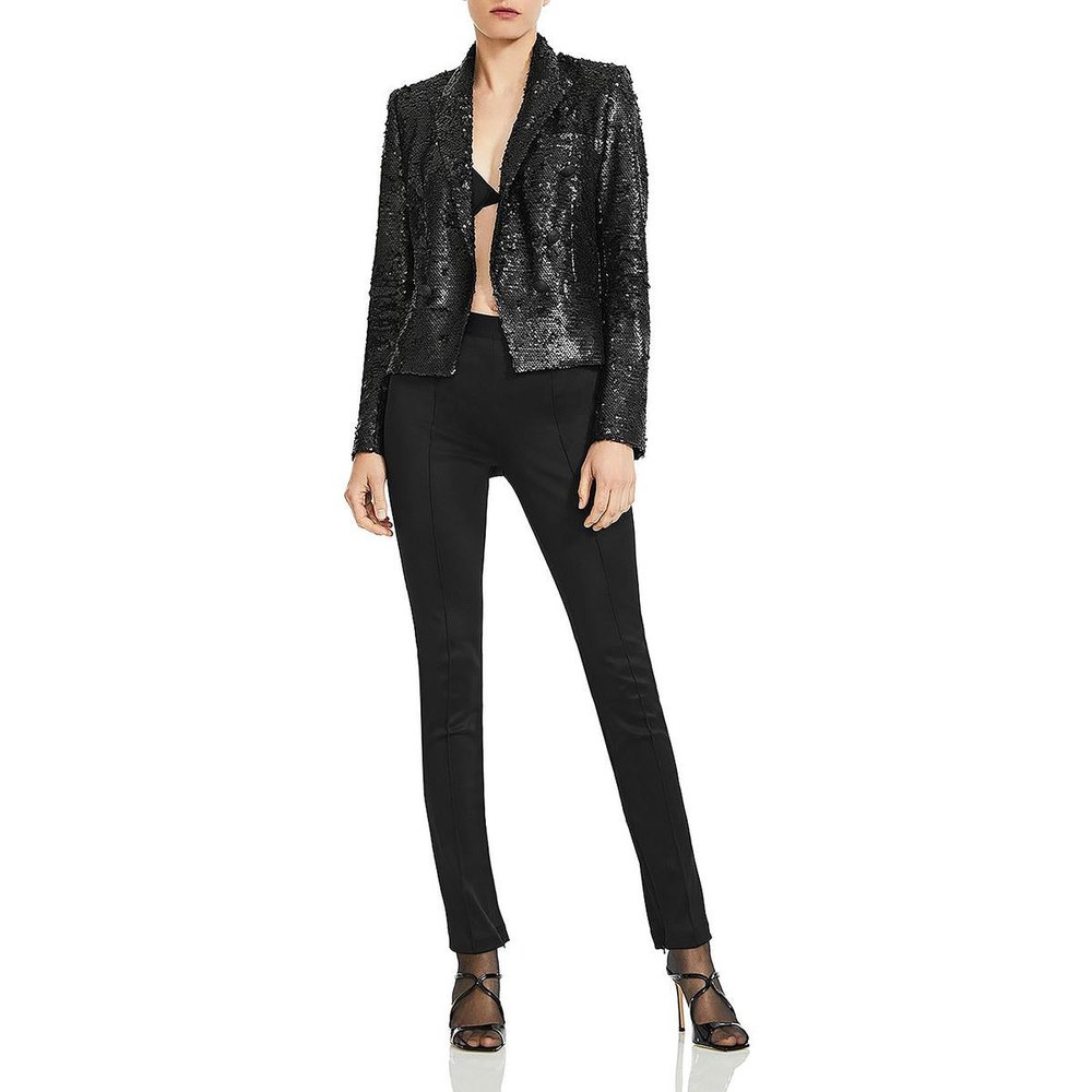 Brooke Sequined Open Front Double-Breasted Blazer