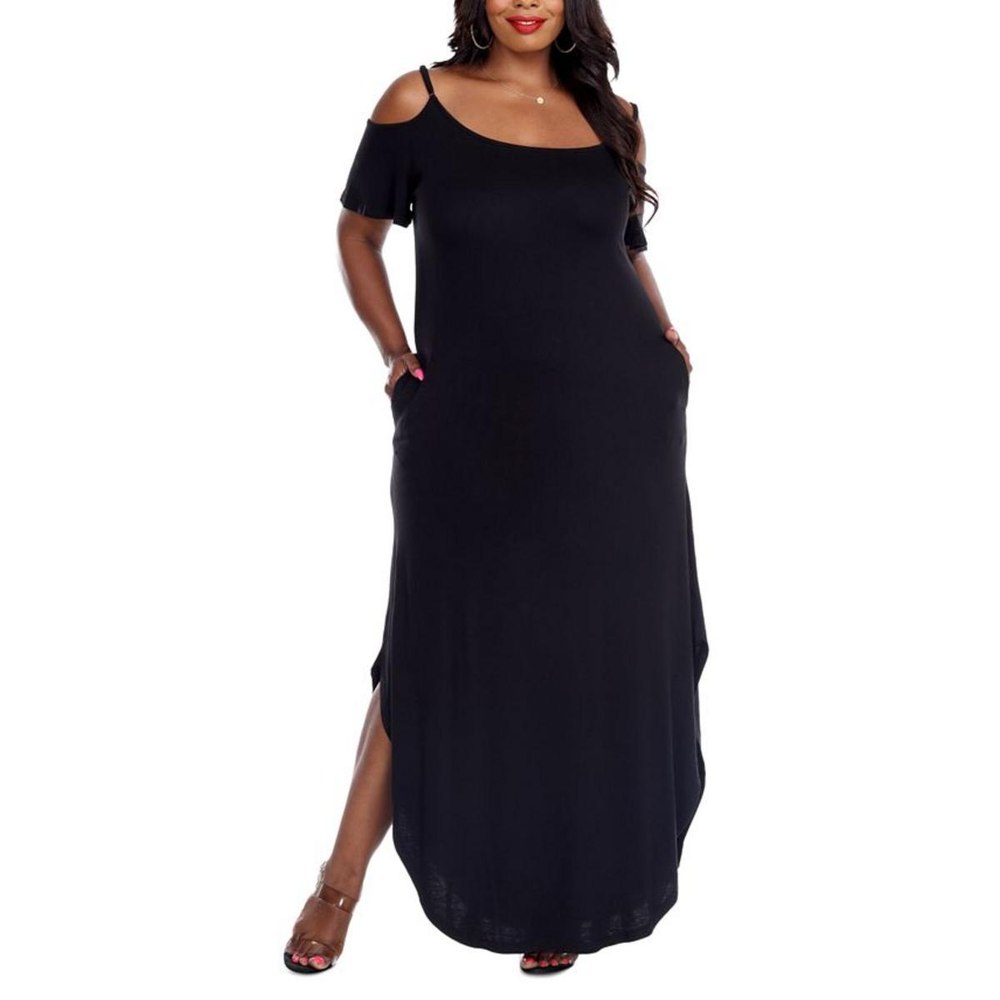 Plus Lexi Jersey Cold Shoulder Maxi Dress
