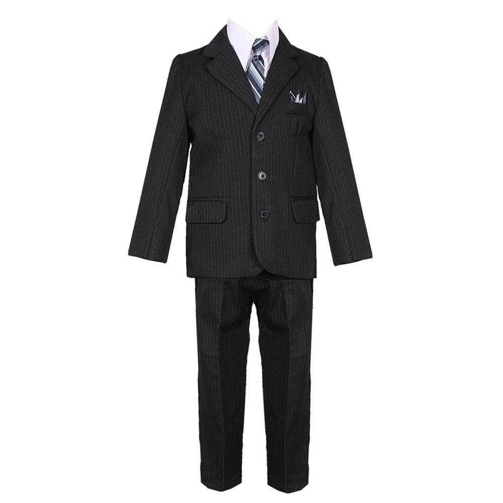 Big Boys Navy Blue 5 Piece Vest Jacket Pants Special Occasion Suit 8-20