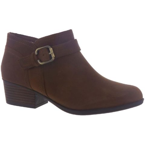 Adreena Mid Leather Block Heel Ankle Boots