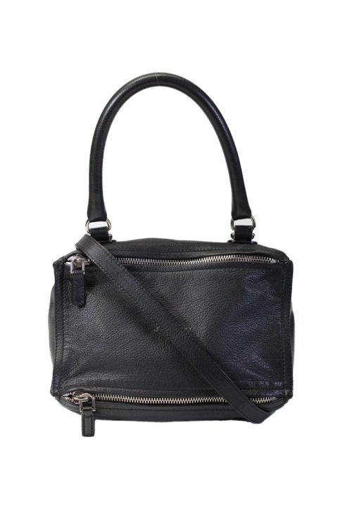 Givenchy Womens Leather Sugar Medium Geometric Zip Pandora Handbag Elephant Gray