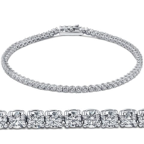 3ct Round Diamond Tennis Bracelet 14K White Gold Women’s 7
