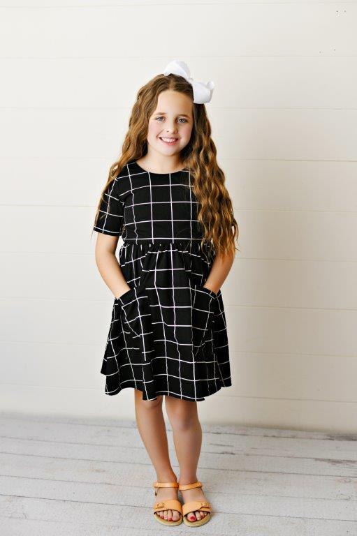 Window Pane Twirl Dress