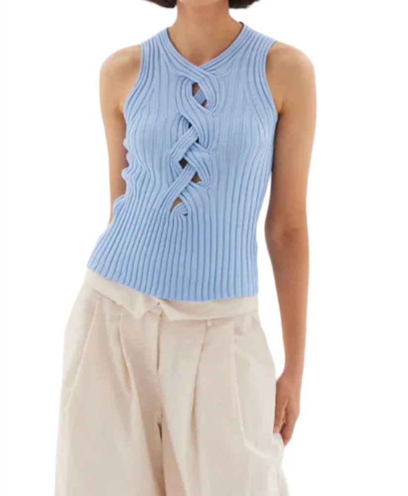 Laced Tank Top In Serene Blue 7732430438460