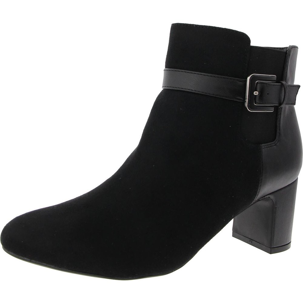 Truly Belted Faux Suede Ankle Boots