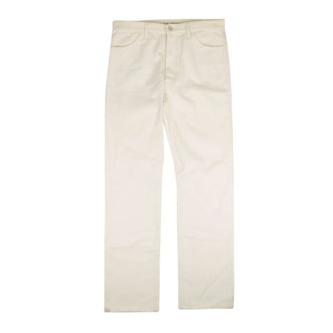 White Cotton Embroidered Waist Jeans
