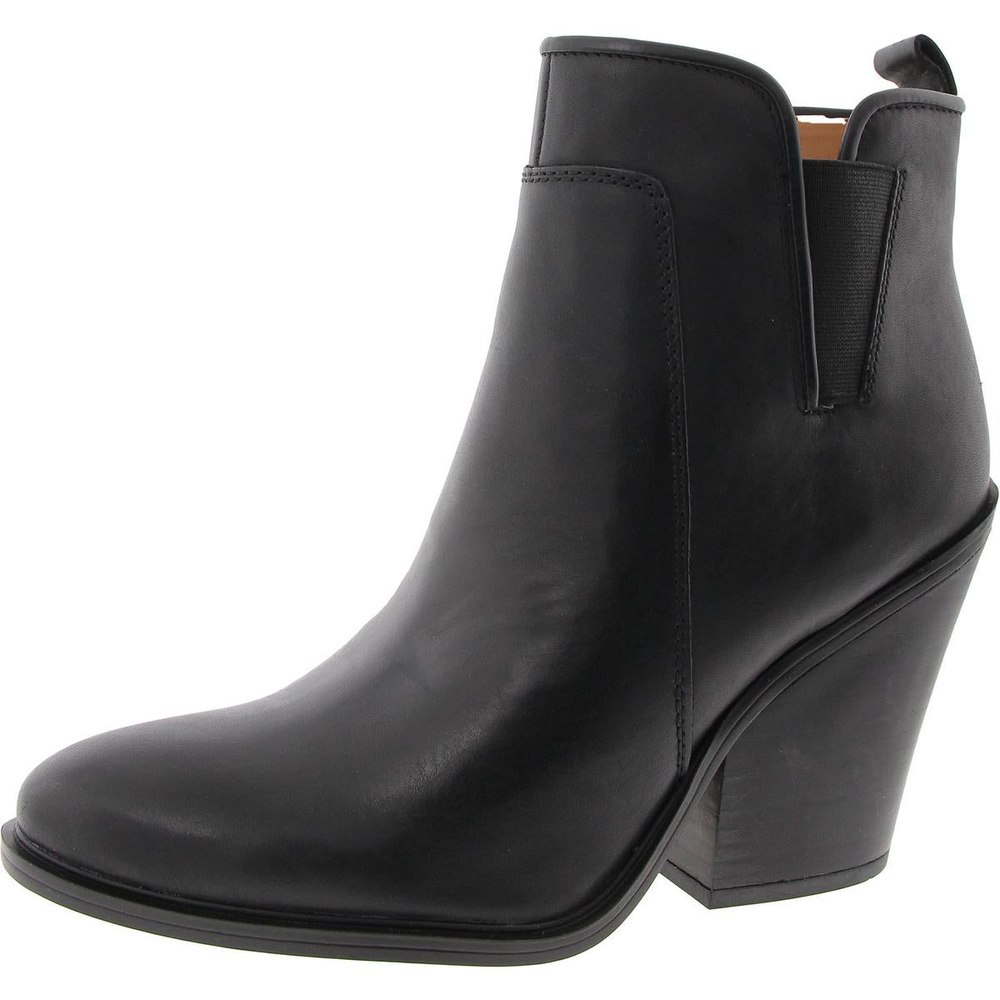 L-Gamble Block Heel Leather Booties