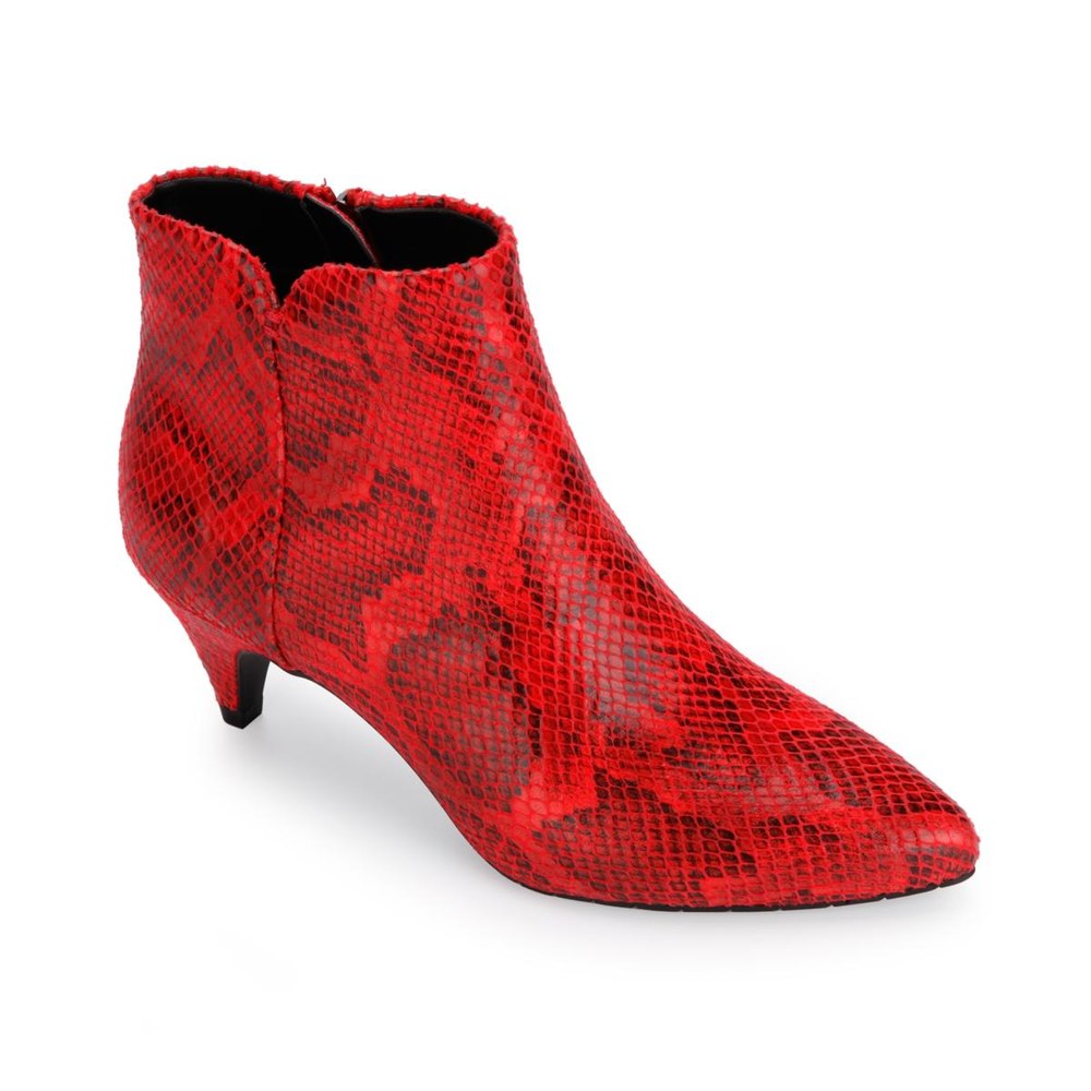 Kick Bit Snake Print Faux Leather Booties