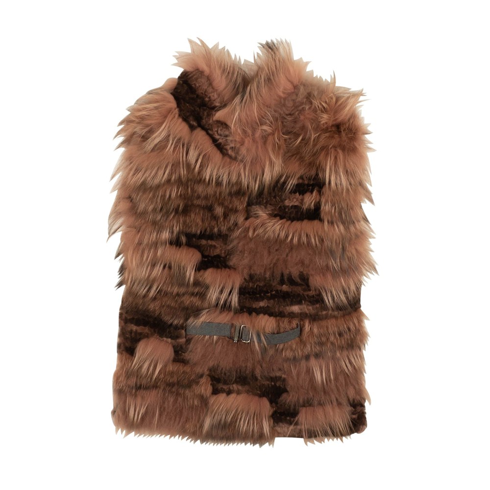 Pink Goat Fur Belt Vest