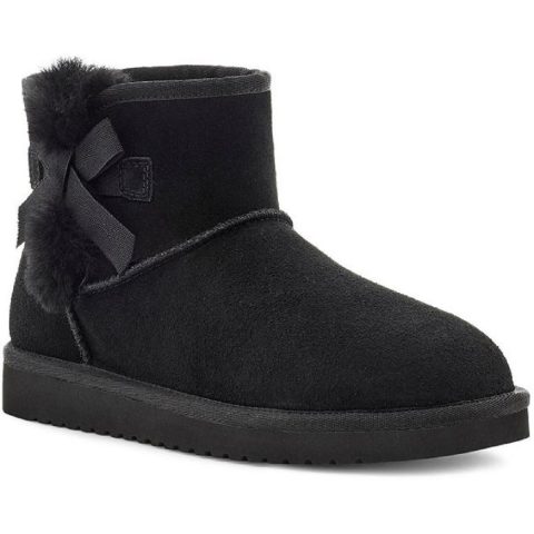Victoria Mini Suede Pull On Shearling Boots