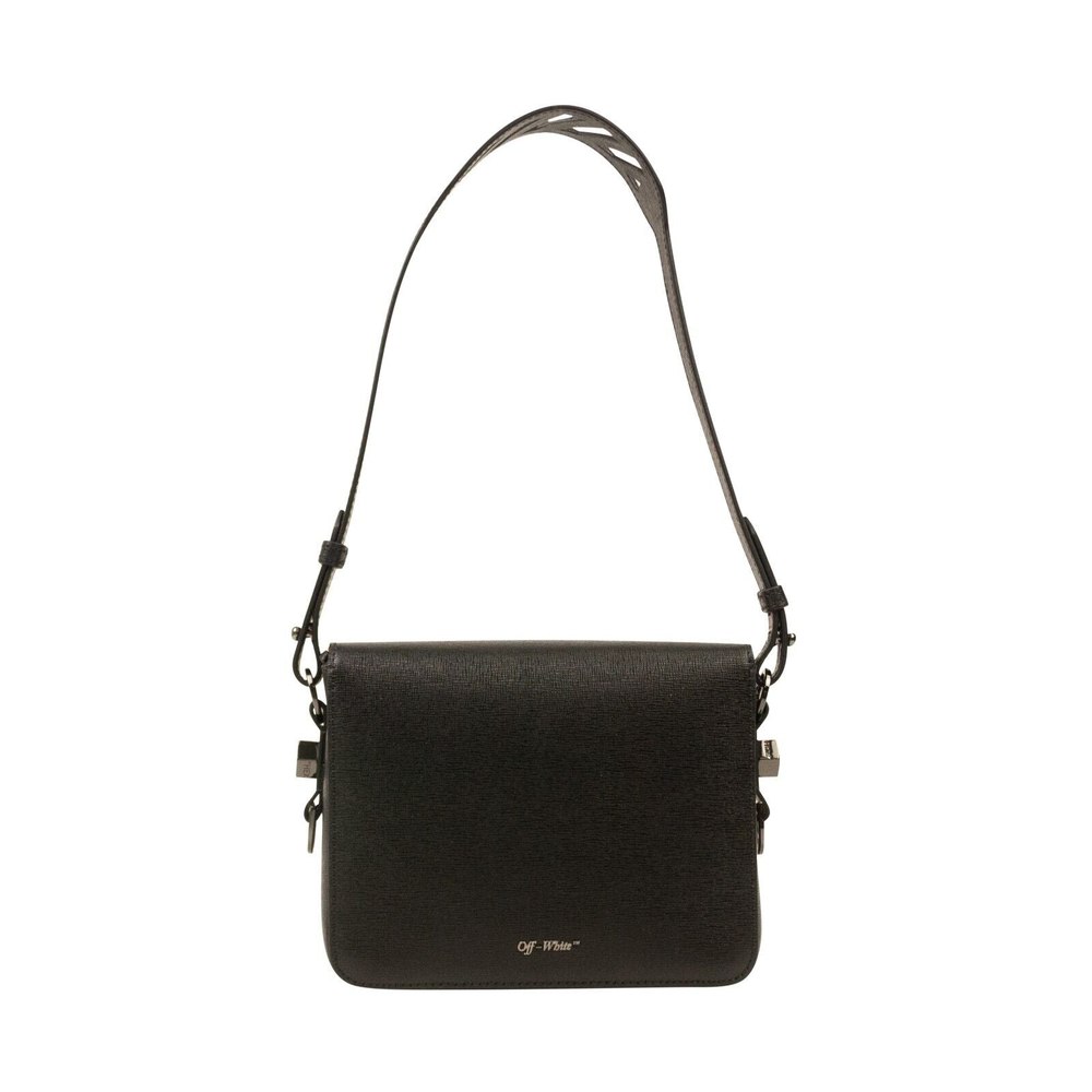 Black And White Leather Flap Bag