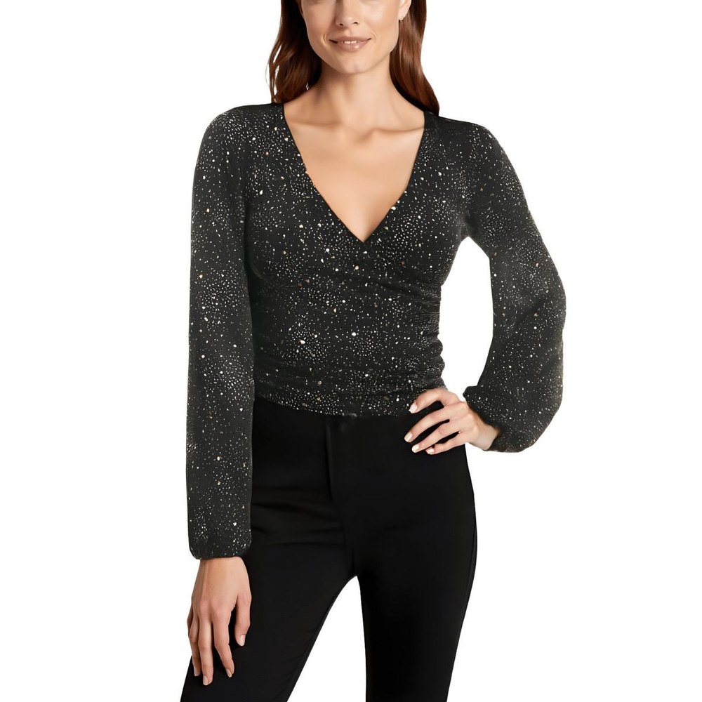 Bee Darlin Metallic Nylon Wrap Top