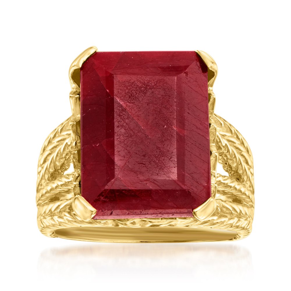 Ross-Simons Ruby Multi-Row Ring in 18kt Gold Over Sterling