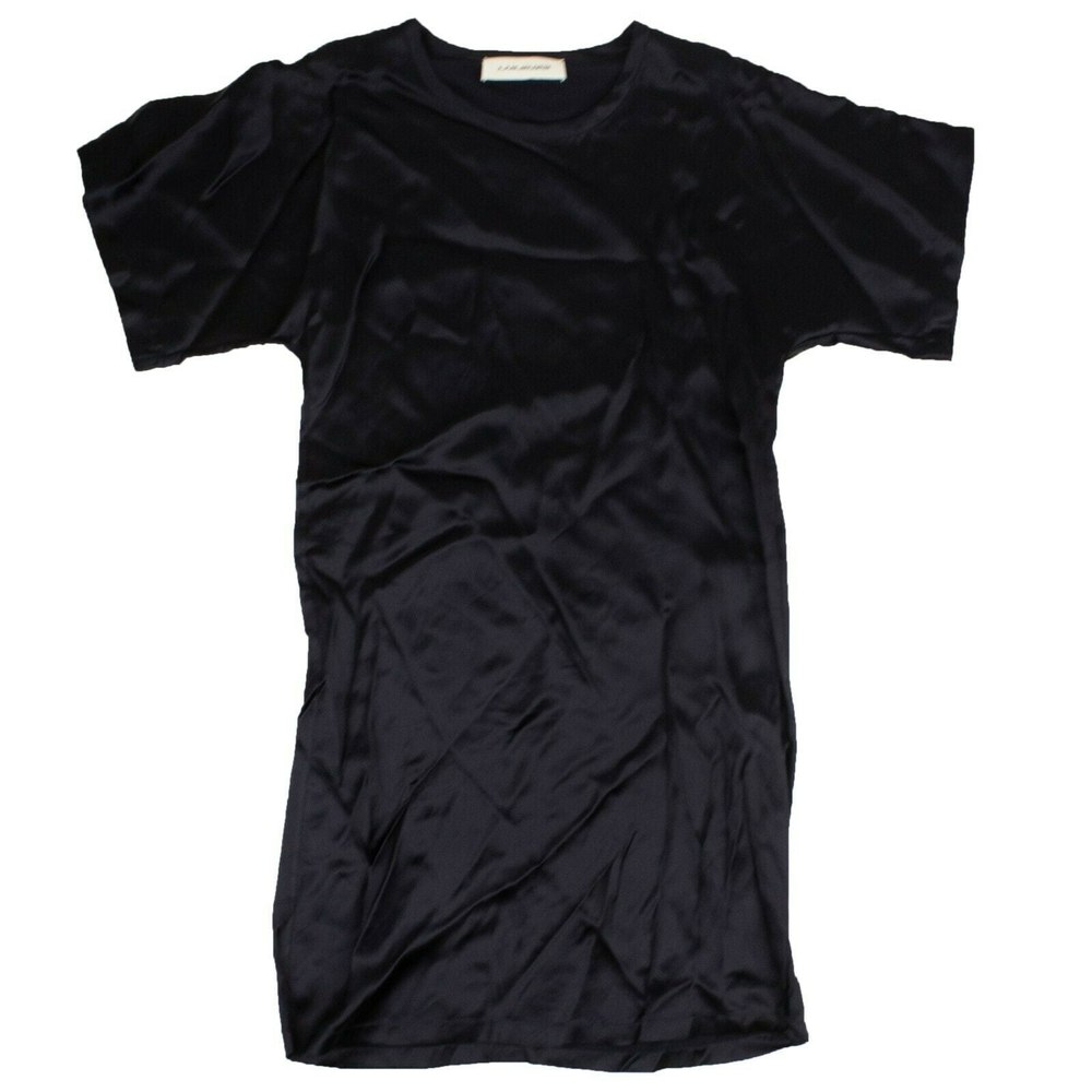 Navy Satin T-Shirt Dress