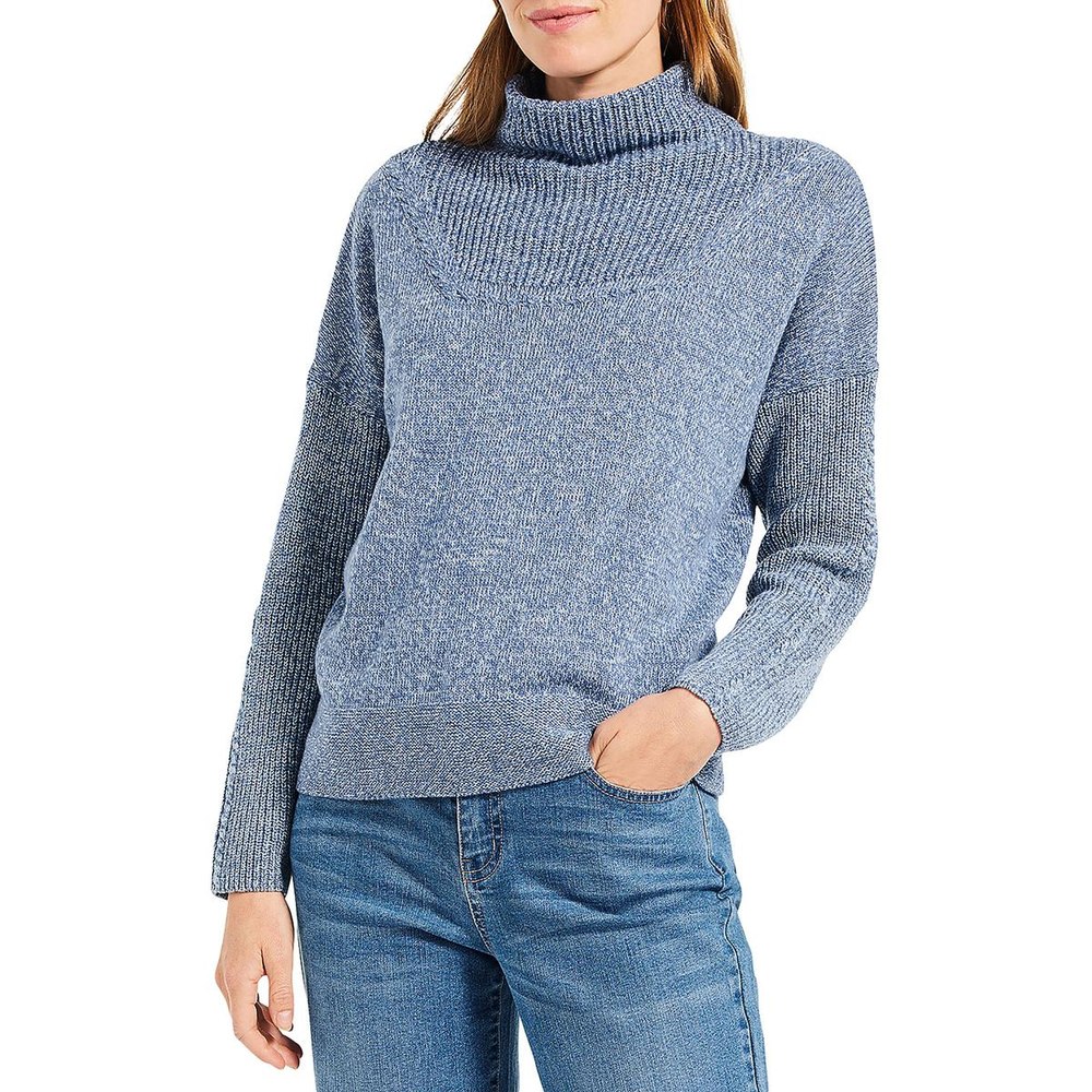 Mix Stitch Mock Neck Pullover Sweater
