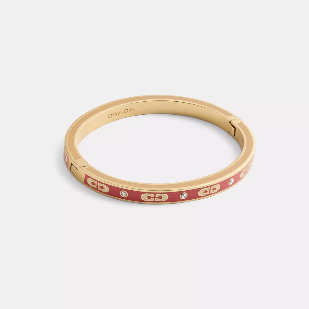 Coach Outlet Kissing Signature Enamel Hinged Bangle