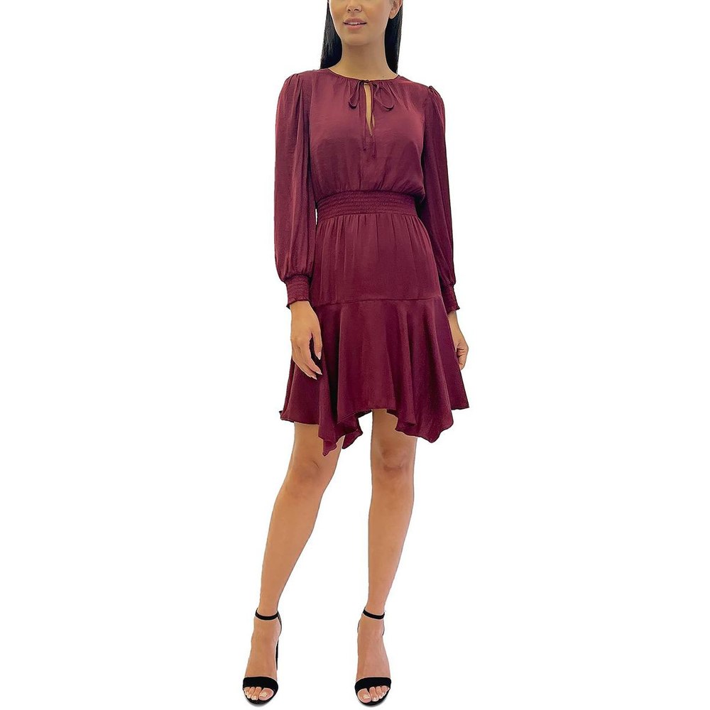 Tie Neck Short Mini Dress