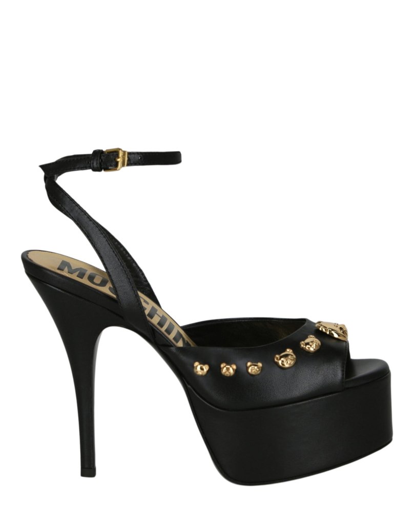 Teddy Studs Platform Heel Sandals