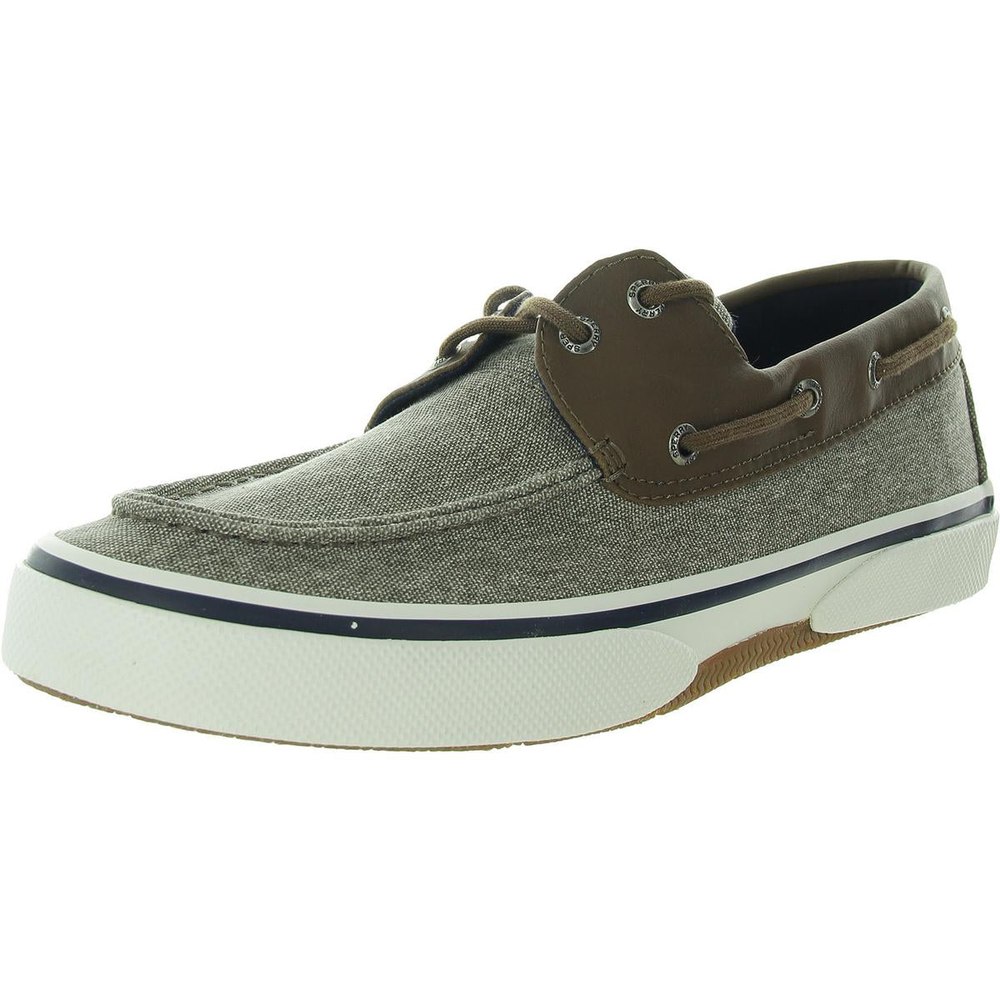 Halyard 2-Eye Lace-Up Canvas Boat Shoes