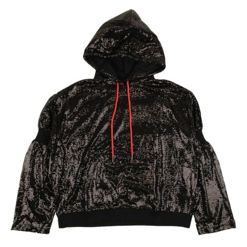 Black Sequin Pullover Hoodie