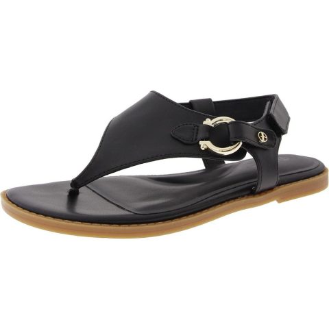 Adjustable Faux Leather T-Strap Sandals