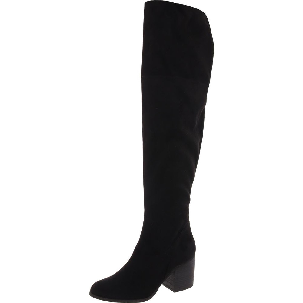 Slit Faux Suede Over-The-Knee Boots