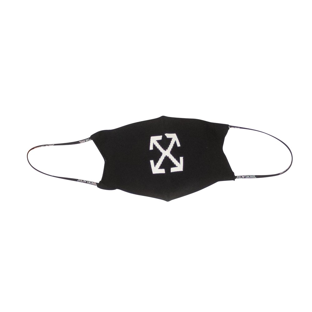 White Arrow Knit Face Mask