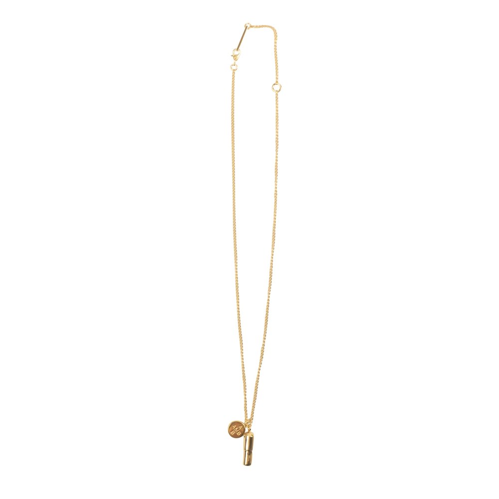 Gold Metal Pill Charm Necklace