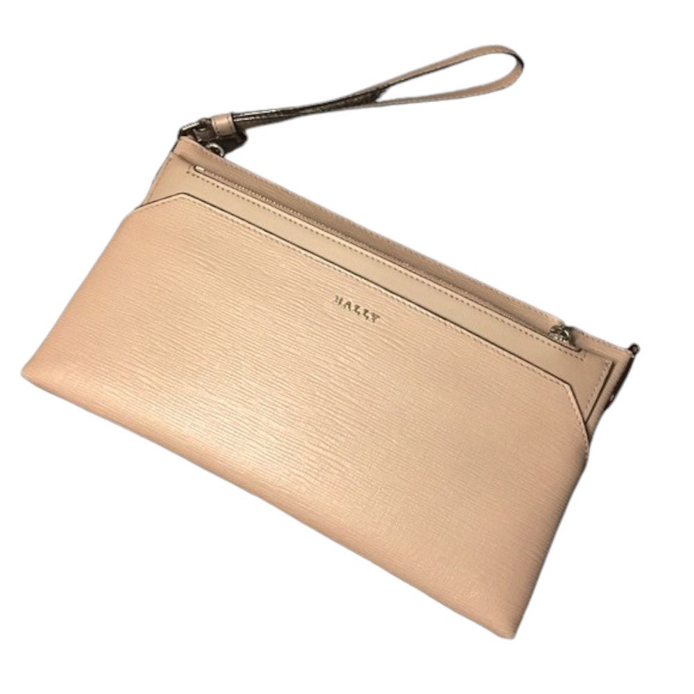 Bally Leddon 6219398 Ladies Nude Wrislet Clutch Calf Embossed