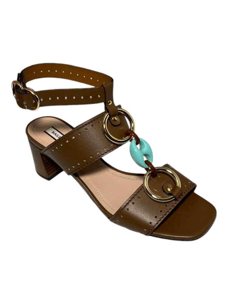 Bally Otta 6225837 Ladies Ring-embellished Perforated Leather Sandals