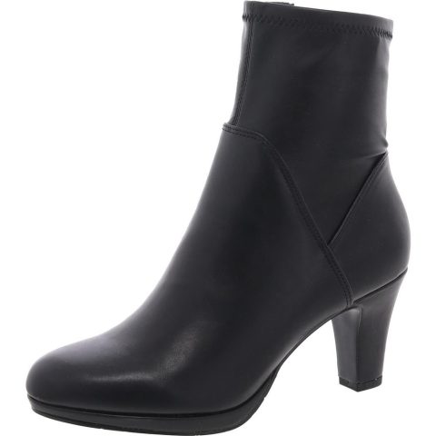 SOLANA Laceless Faux Leather Ankle Boots