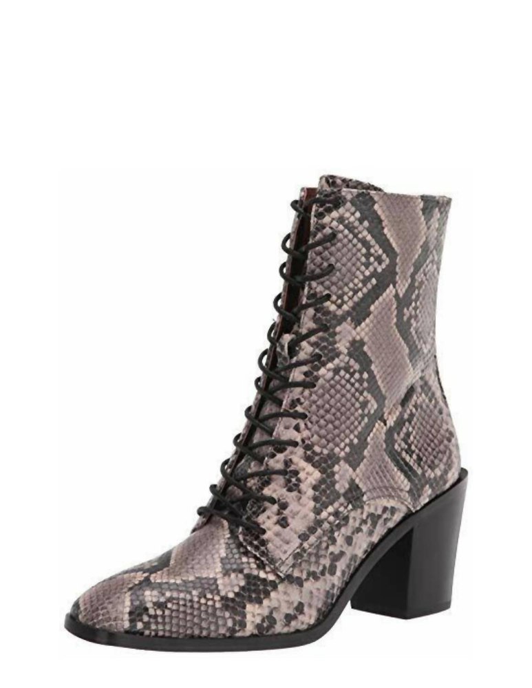 Georgia Lace Up Ankle Boot In Grey Multi
